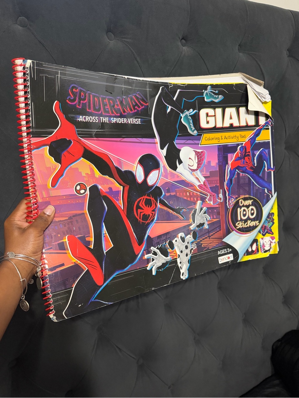 Spiderman Giant Coloring & Activity Pad - Black, Red, Pink, Yellow, Blue